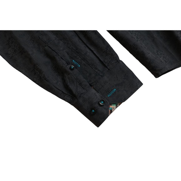 Jared Lang all over floral print black XL Button Down shirt - Picture 2 of 8